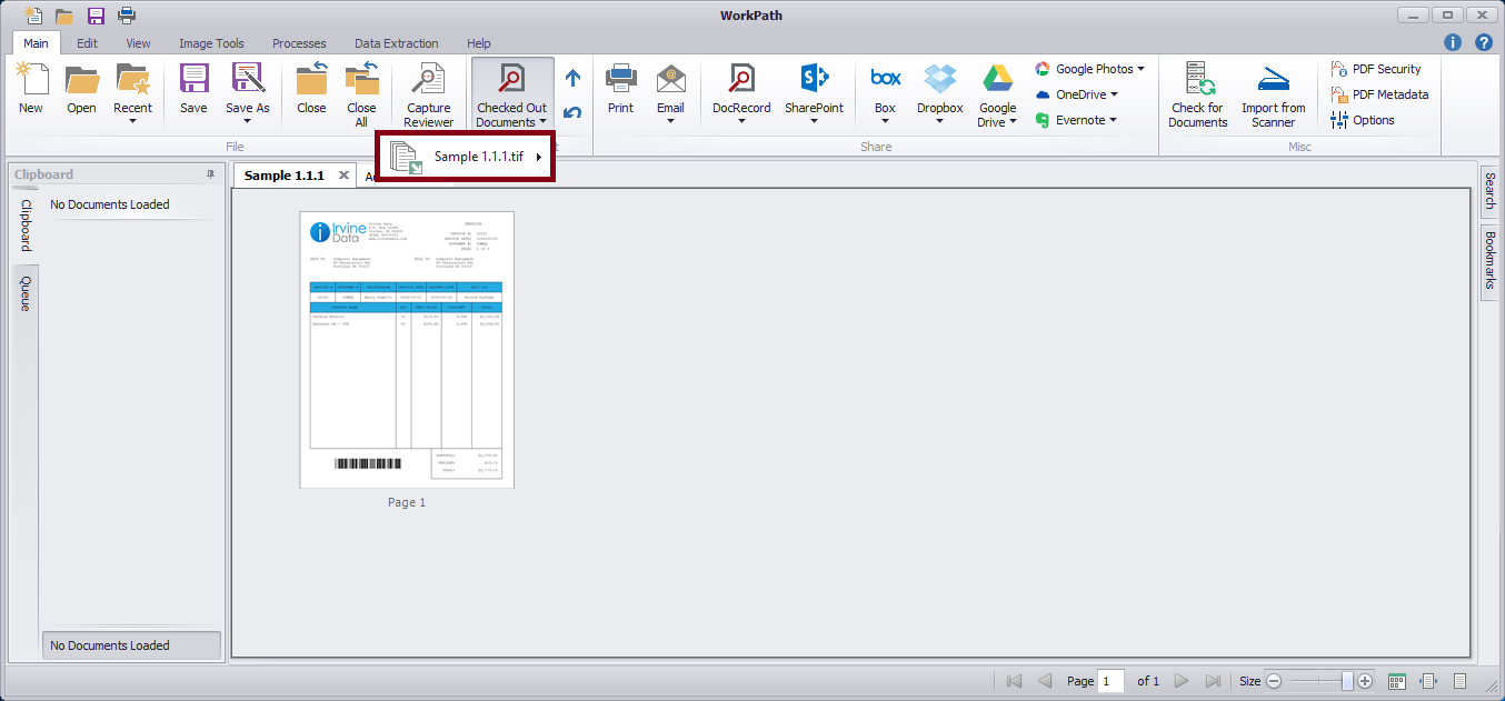 Checking Out Documents To WorkPath